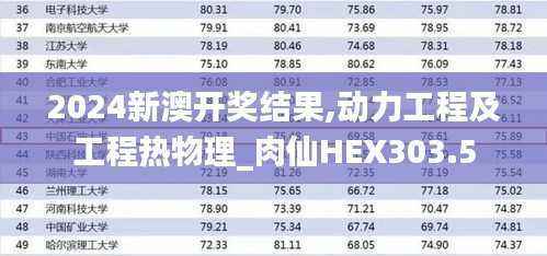 2024新澳开奖结果,动力工程及工程热物理_肉仙HEX303.5