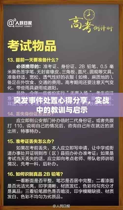 突发事件处置心得分享,实战中的教训与启示