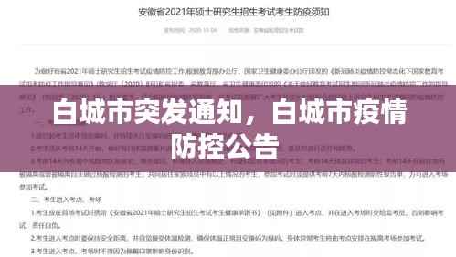 白城市突发通知,白城市疫情防控公告
